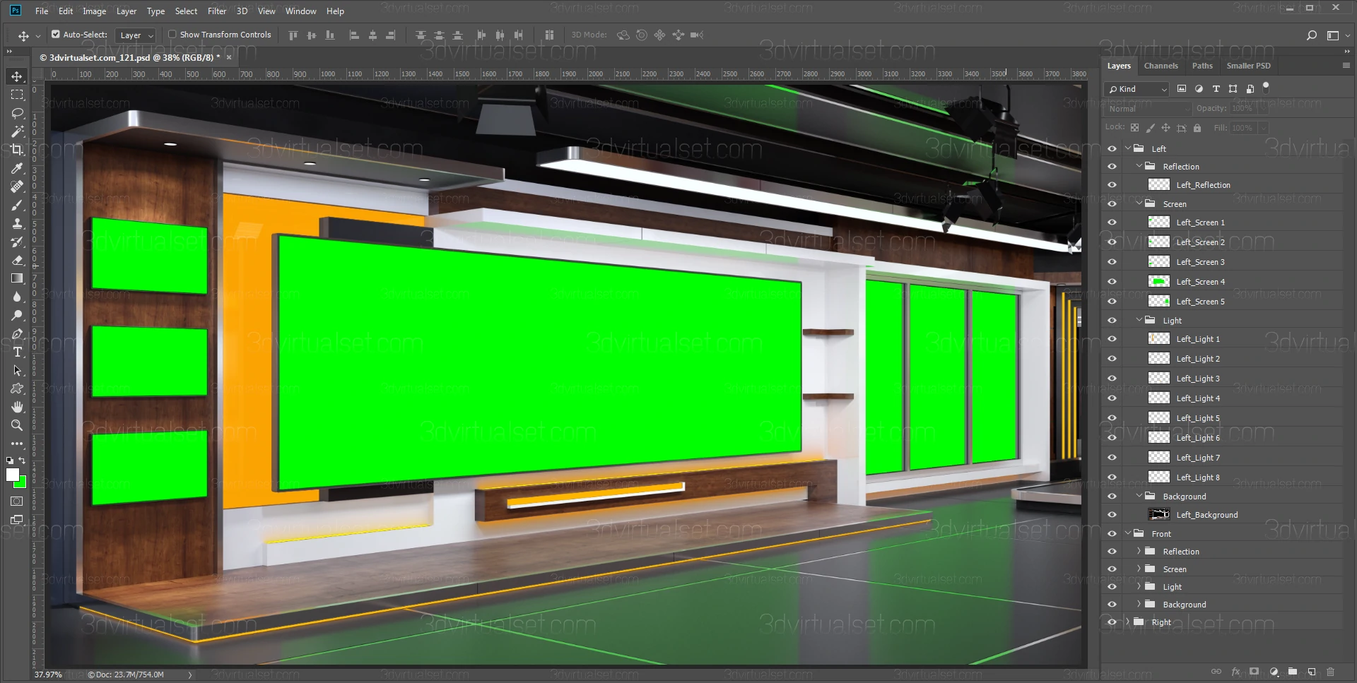 Virtual Set 121 for Photoshop Templates